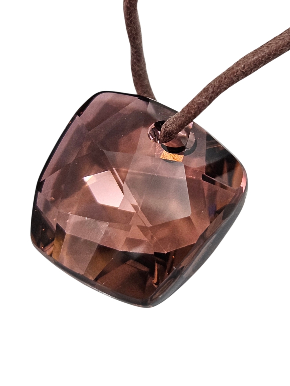Swarovski Crystal Pendant Necklace Leather Cord Adjustable